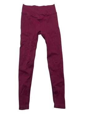 Nova Sport Ribbed Crossover High-Waisted Leggings Maroon Size M